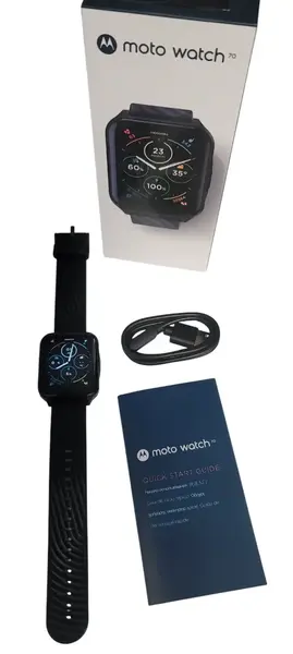 Smartwatch Motorola Moto Watch 70, Ecran IPS LCD 1.69inch, Bluetooth, Android/iOS, Monitorizare somn, Integrare Google Fit, IP67 (Negru)