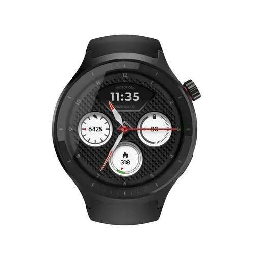 Smartwatch Motorola moto watch, Ecran OLED 1.43inch, Bluetooth 5.3 + BLE, 4GB Flash, Autonomie pana la 13 zile, IP68 (Negru)