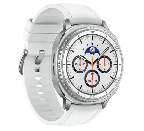 Smartwatch Samsung Galaxy Watch8 Classic 46mm BT, Bluetooth, Ecran AMOLED 1.34inch, 2GB RAM, 64GB Flash, Wear OS, Wi-Fi, NFC, 5 ATM (Alb)