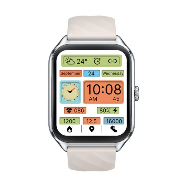 Smartwatch Zeblaze GTS 4 Argintiu, Silicon, 1.94 HD AMOLED, Always-on, Ritm Cardiac, SpO2, Apel BT, Asistent Vocal, 100+ Moduri Sport, IP68, 300mAh