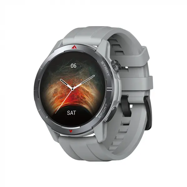 Smartwatch Zeblaze Stratos 3 Ultra Argintiu, 1.43 AMOLED, GPS, HR, SpO2, Apel Bluetooth, Notificari, 300mAh, App dedicata: Zeblaze Fit, Dual-band GNSS, 120+ Moduri Sport