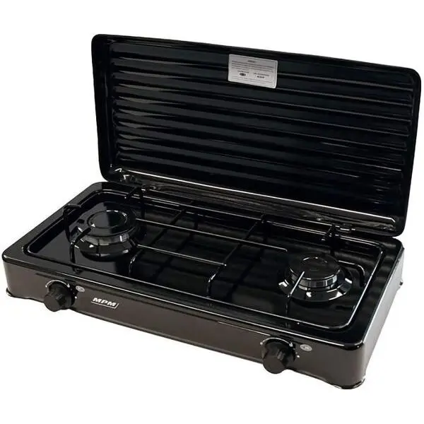 Smile Plita de exterior MPM SMILE-KN-02/1KB, 2 Arzatoare, Negru