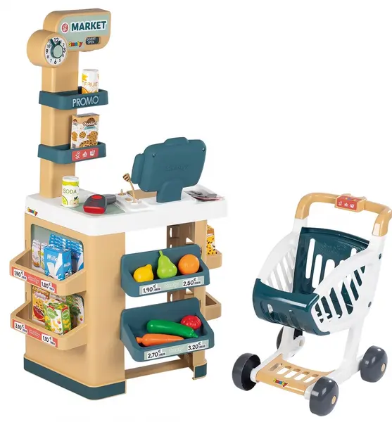 Smoby Set de jucării - Supermarket cu coș de cumpărături