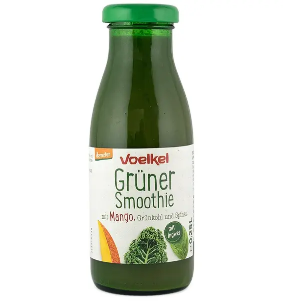Smoothie verde bio cu mango, varza kale si spanac, 250 ml