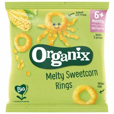 Snack Bio cu Porumb Dulce in forma de Inel 6+luni, Organix | 20 g