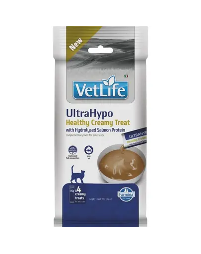 Snack cremos pisici adulte cu sensibilități alimentare FARMINA Vet Life UltraHypo 4x15 g