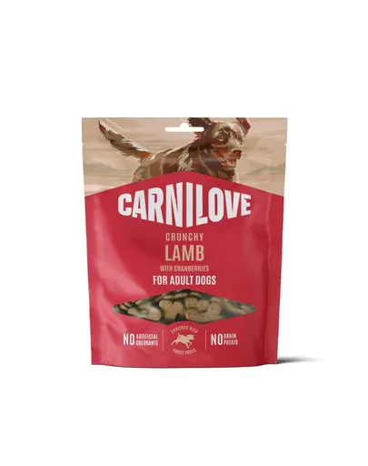 Snack crocant câini adulți CARNILOVE Crunchy Snack Lamb 200 g cu miel și merișoare