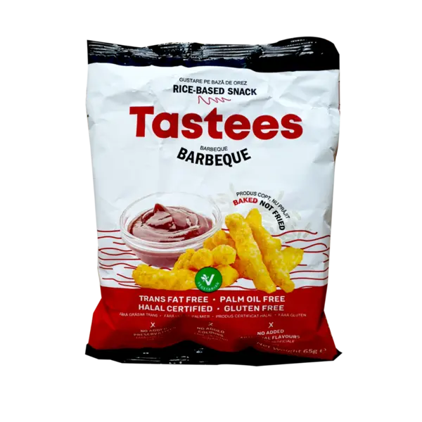 Snack din orez cu aroma de barbeque, 65g, Tastees