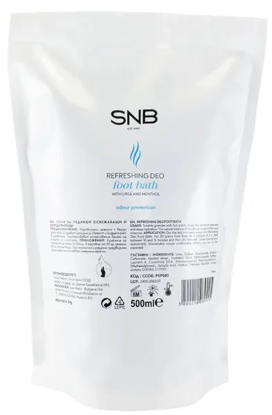 SNB Professional Săruri împrospătătoare și deodorante pentru pedichiură, 500 g