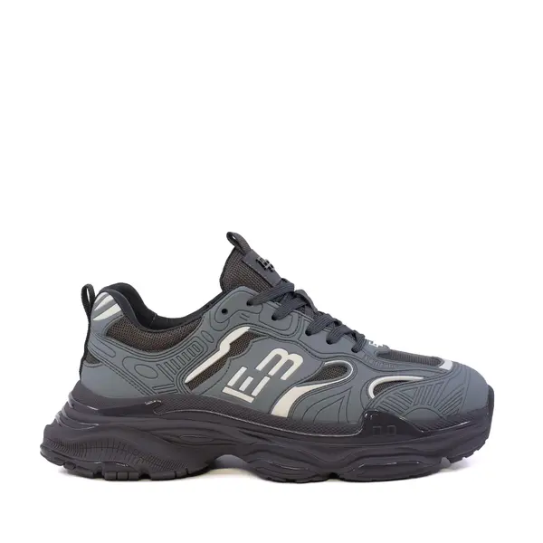 Sneaker bărbați Enzo Bertini gri închis din piele și textil 3661BP595GR