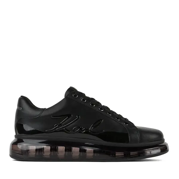 Sneakers bărbați Karl Lagerfeld KAPRI Kushion Karl Signia Shine negri din piele 2051bp52648n