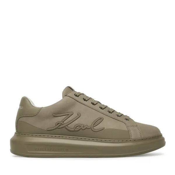 Sneakers bărbați Karl Lagerfeld Kapri Signia Line kaki din piele 2051BP52542NKA