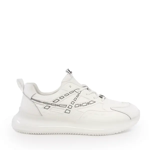 Sneakers bărbați Luca di Gioia albi din piele și textil 3919BP047A