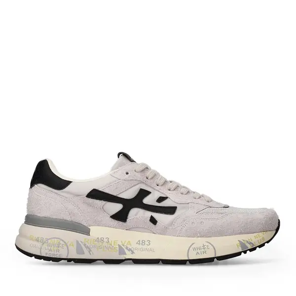 Sneakers bărbați Premiata Mick gri din piele întoarsă și textil 1691BP8236GR