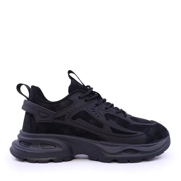 Sneakers bărbați TheZeus negri din piele nabuck 2340bps32992n