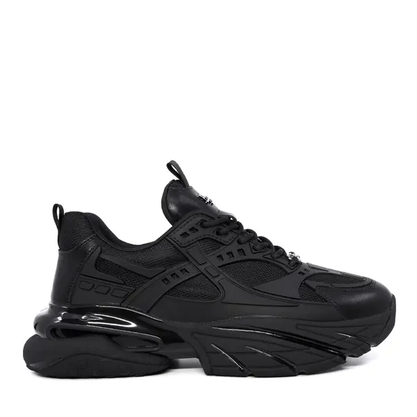 Sneakers chunky bărbați Enzo Bertini negri din piele și textil 3660bp661n
