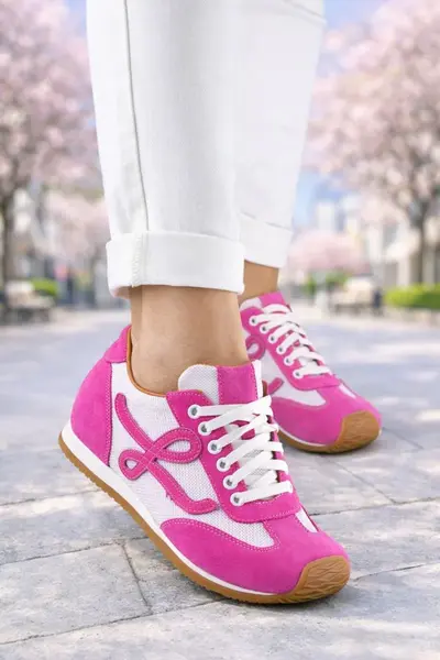 Sneakers Dama din Piele ROZ - OMY PINK