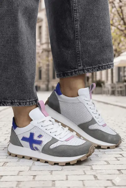 Sneakers din Piele Naturala Albastri - CORYA BLU