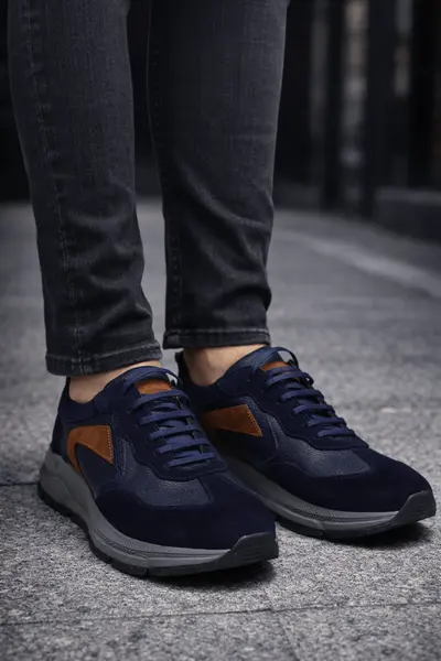 Sneakers din Piele Naturala Albastri - VEX BLU