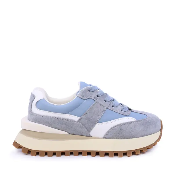 Sneakers femei Benvenuti albastru deschis din piele întoarsă și textil 1991DP0460VAZ