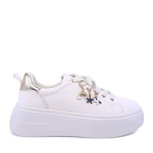 Sneakers femei Benvenuti albi din piele cu accesorii detașabile 2041DP2463A