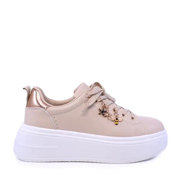 Sneakers femei Benvenuti bej din piele cu accesorii detașabile 2041DP2463BE