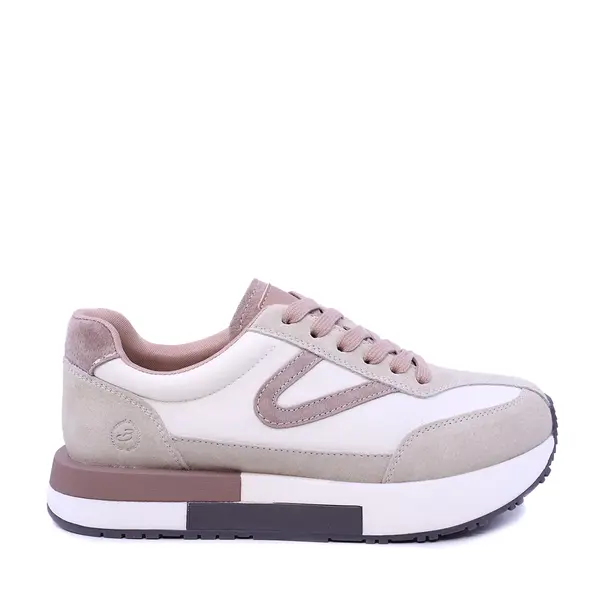 Sneakers femei Benvenuti bej din piele întoarsă și textil 1991DP0470VBE