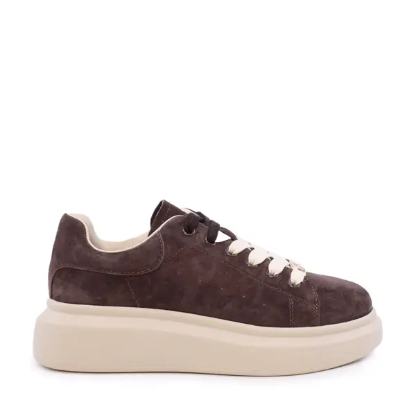 Sneakers femei Benvenuti maro din piele întoarsă 3742dp312vm