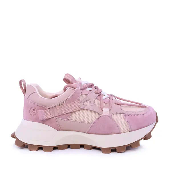 Sneakers femei Benvenuti roz din piele întoarsă și textil 1991DP0490VRO