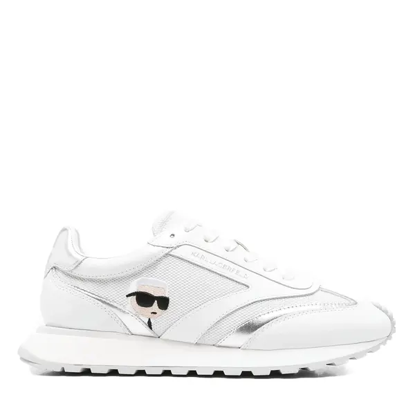Sneakers femei Karl Lagerfeld Kairo Nft Peep albi din piele și textil 2051DP61130A