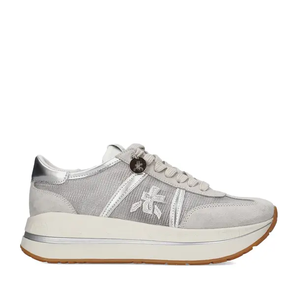 Sneakers femei Premiata Bethcoin argintii din piele și textil 1691DPF8148AG