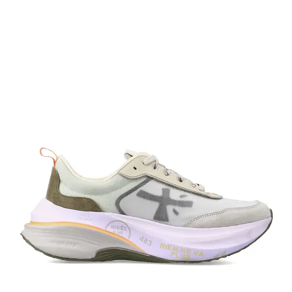 Sneakers femei Premiata Hill gri din piele și textil 1691DP7857GR