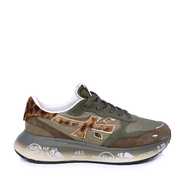 Sneakers femei Premiata Lauryn verzi din piele și textil 1690DP7790V