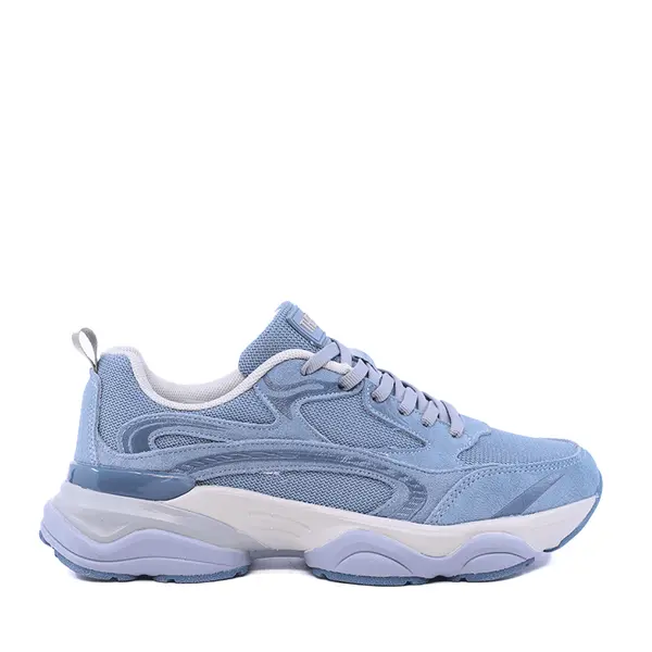 Sneakers femei Thezeus albaștri din piele întoarsă și textil 3731DPS1156VAZ