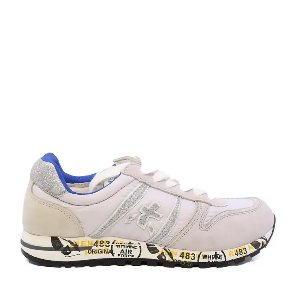 Sneakers fete Premiata Sky albi din piele și textil 1711FP9351A