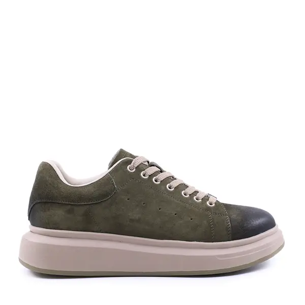 Sneakers ușori bărbați Benvenuti verzi din piele întoarsă 3851BP312VV