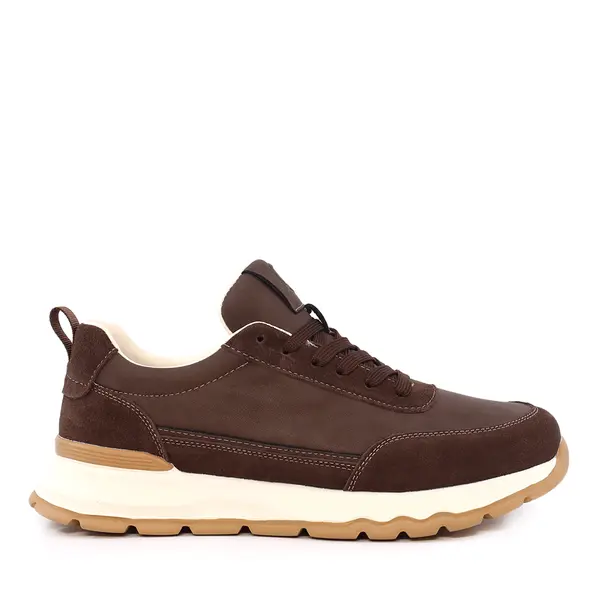 Sneakers ușori bărbați Luca di Gioia maro din piele și velur 3911BP086TDM