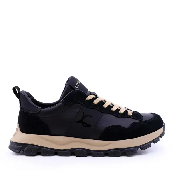 Sneakers ușori bărbați Luca di Gioia negri din piele 3910BP031NN