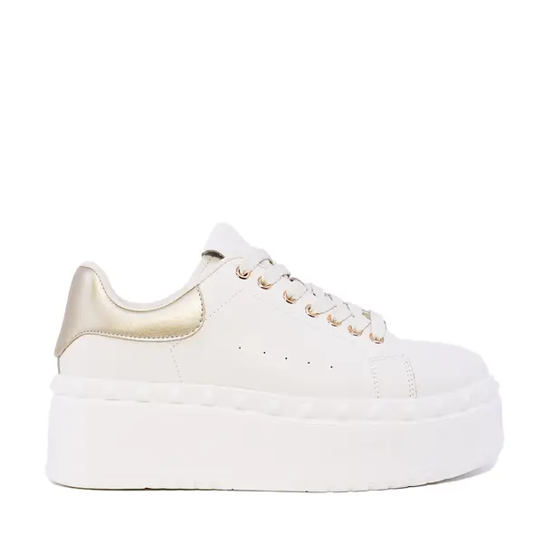 Sneakers ușori femei Luca di Gioia albi din piele cu elemente decorative 3841DP038A