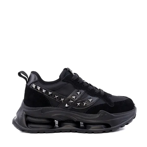 Sneakers ușori femei Luca di Gioia negri din piele și textil 3841DP297VN