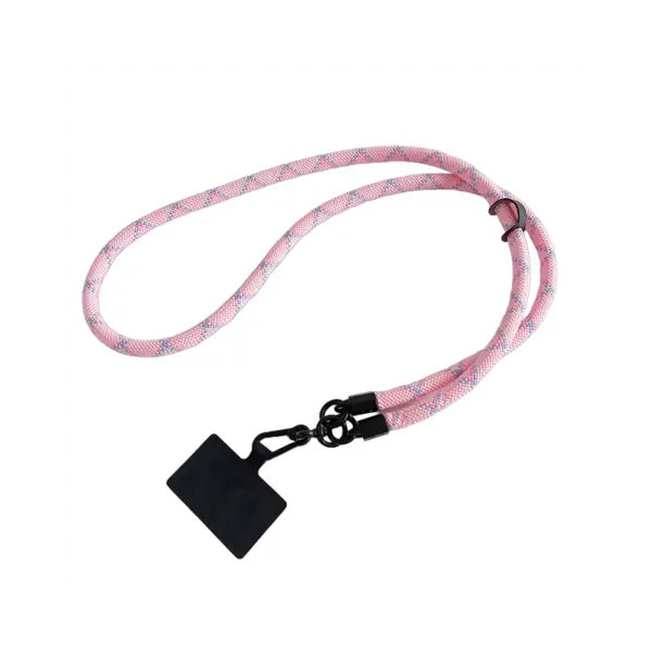 Snur pentru Telefon, Zamo®, din Nailon Rezistent si Carabina Inoxidabila, Lungime 60cm, Grosime 1cm, Universal, Culoare Roz