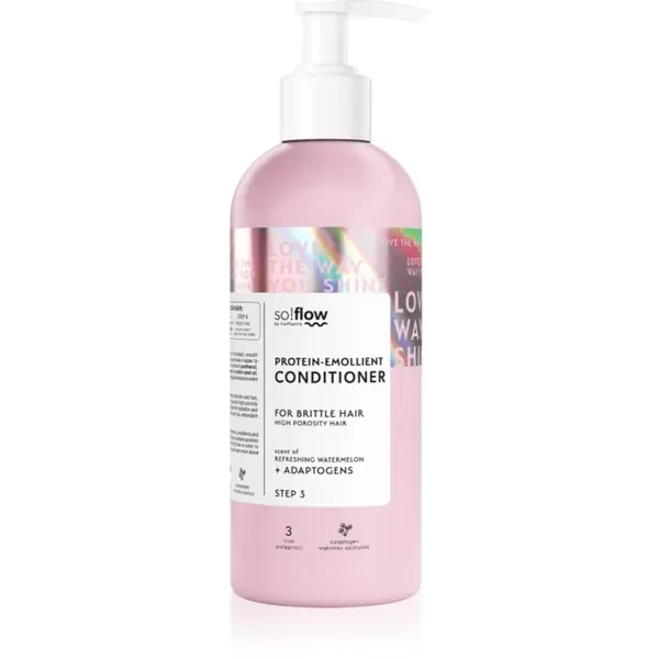 so!flow High Porosity Hair Protein-Emollient Conditioner balsam pentru indreptare petru par fragil si fara vlaga 400 ml