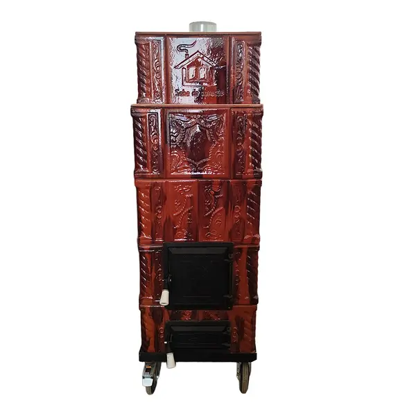 Soba teracota 5 randuri maro degrade cu roti 45 x 56 x 135 cm evacuare centru