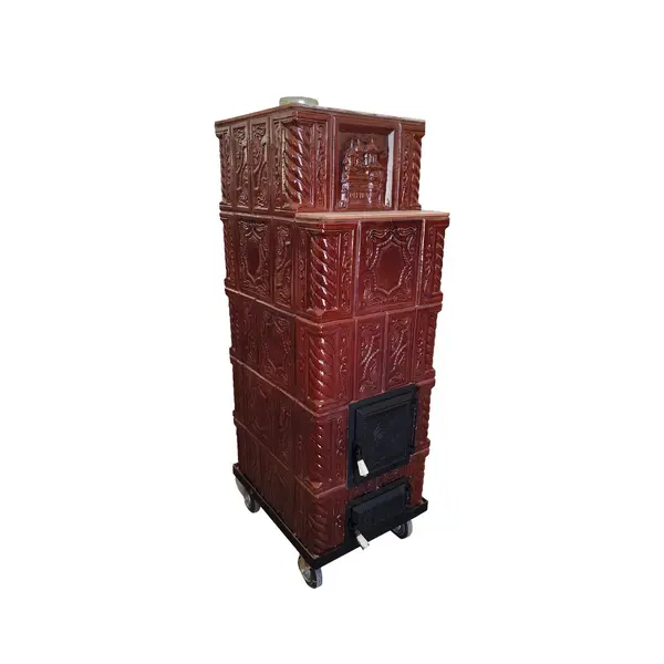 Soba teracota maro 5 randuri cu roti 45 x 45 x 135 cm evacuare stanga