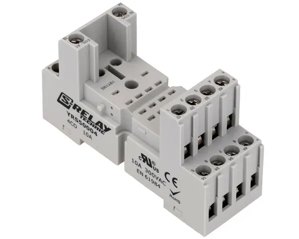 Soclu pentru relee RS/PT5, 24V, terminale cu surub, 14 poli, 10A, Schrack, YRS50004