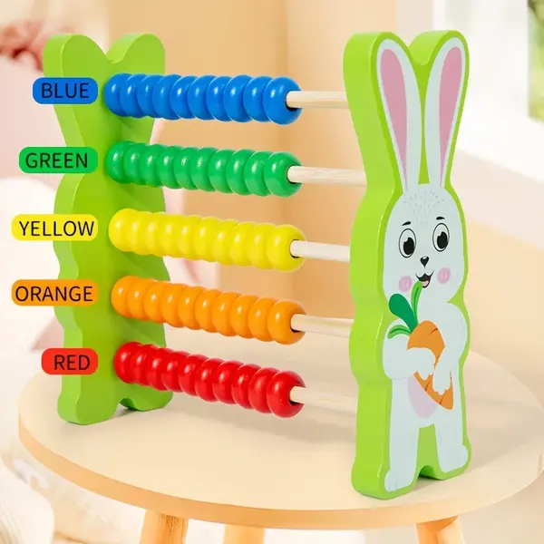 Socotitoare Iepuras din lemn educativa pentru copii,17.5x5x16 cm