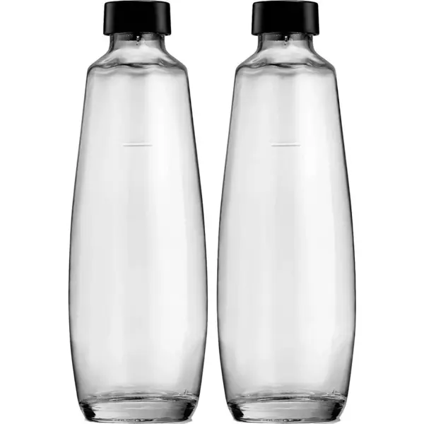 SodaStream Set 2 sticle Sodastream DUO, sticla, capac filetat, transparent-negru, 1 l