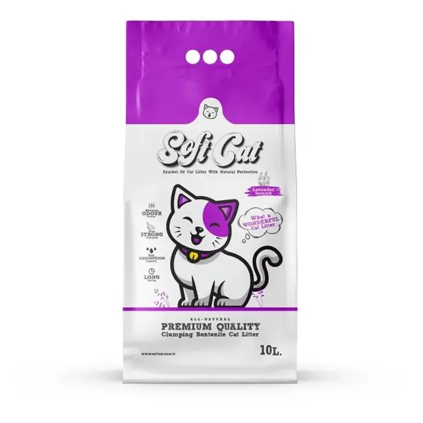 SOFTCAT, Lavanda, așternut igienic pisici, granule, bentonită, aglomerant, neutralizare mirosuri, 10l