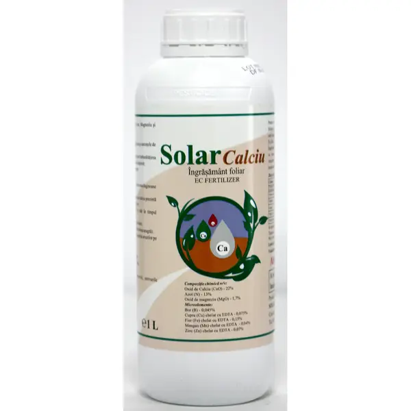 Solar Calciu 1 L, ingrasamant foliar pe baza de Calciu, Azot si Magneziu, Solarex, imbunatateste fermitatea, marimea si rezistenta la depozitare a fructelor si legumelor - Default Title