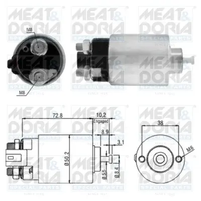 Solenoid electromotor potrivit HYUNDAI I30; KIA CEE D, CERATO I, PRO CEE D 2.0 04.04-12.12